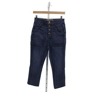 Point Sur Denim Women Cropped Jeans Blue Cotton High Rise Size 26